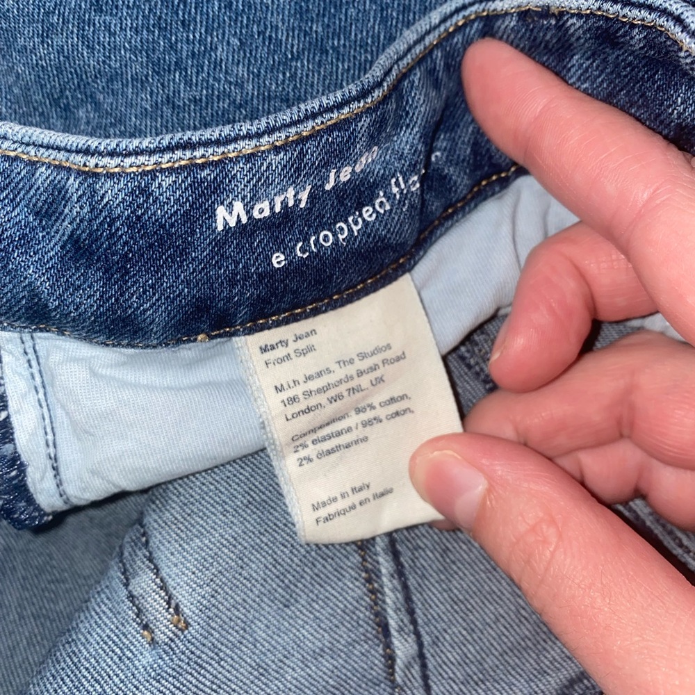 ☀️SOLD☀️ M.i.h Marty High Rise Cropped Flare Jean Front Split 29 (fits like 27) - Picture 7 of 8